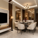 Modern Dining Room Design Accented by a Six-Seater Table and Sideboard