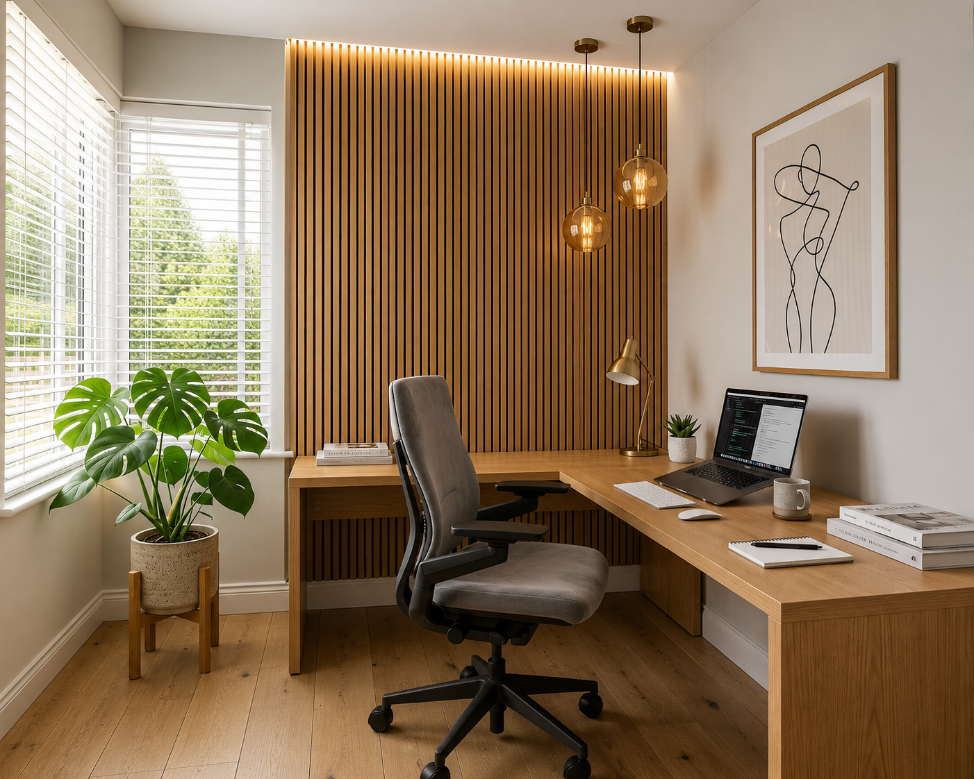 ChatGPT Image Aug 11, 2026, 04_56_01 PM Modern Home Office Design Accented by a Light Oak Brown Corner Desk - Image 1
