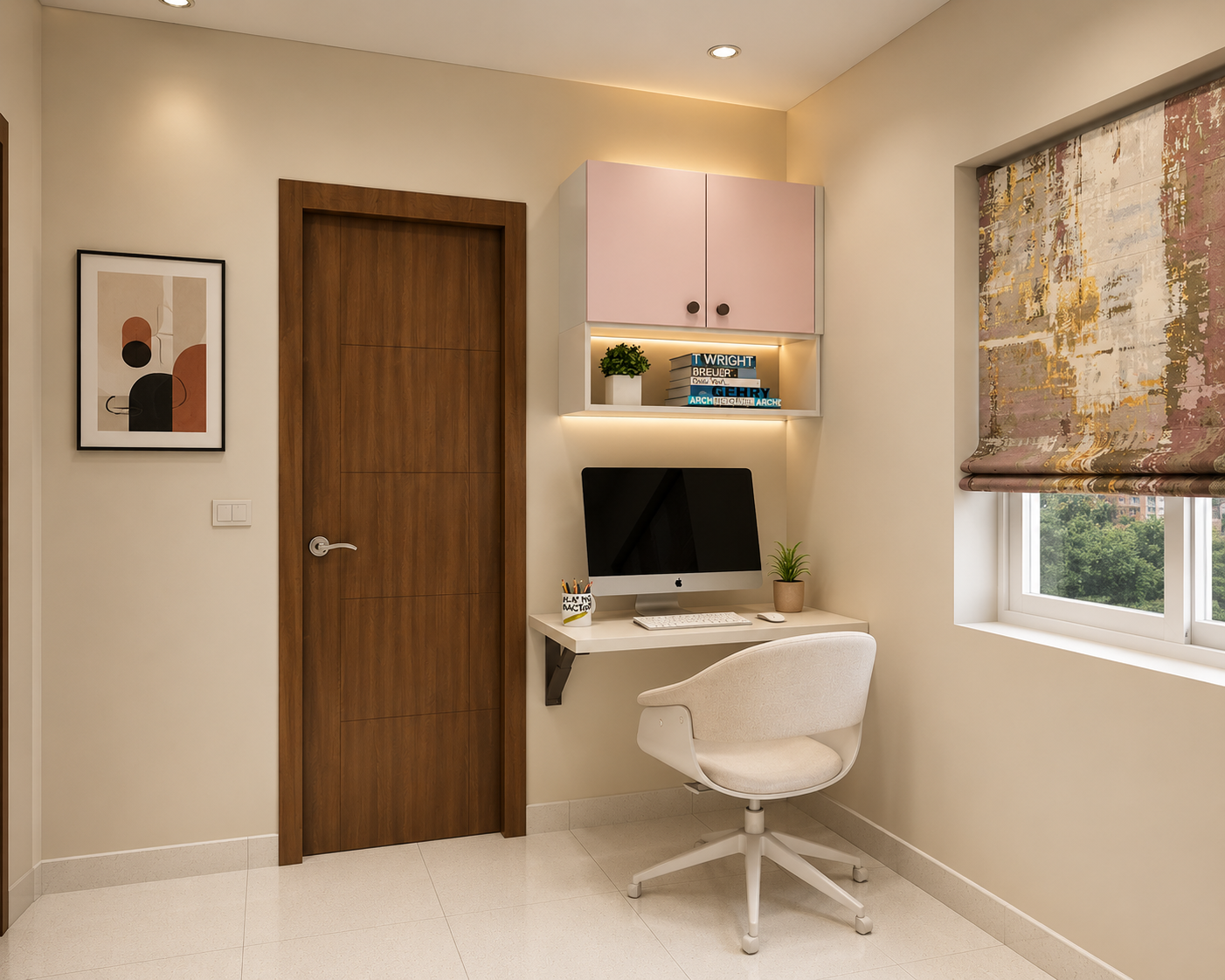 ChatGPT Image Aug 11, 2026, 04_59_51 PM Minimal Home Office Design with Compact Desk and Wall Storage - Image 1