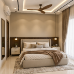 Guest Bedroom Design with Wooden Slat Wall Panel Backdrop