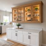 Crockery Unit Design with White and Quartz Top