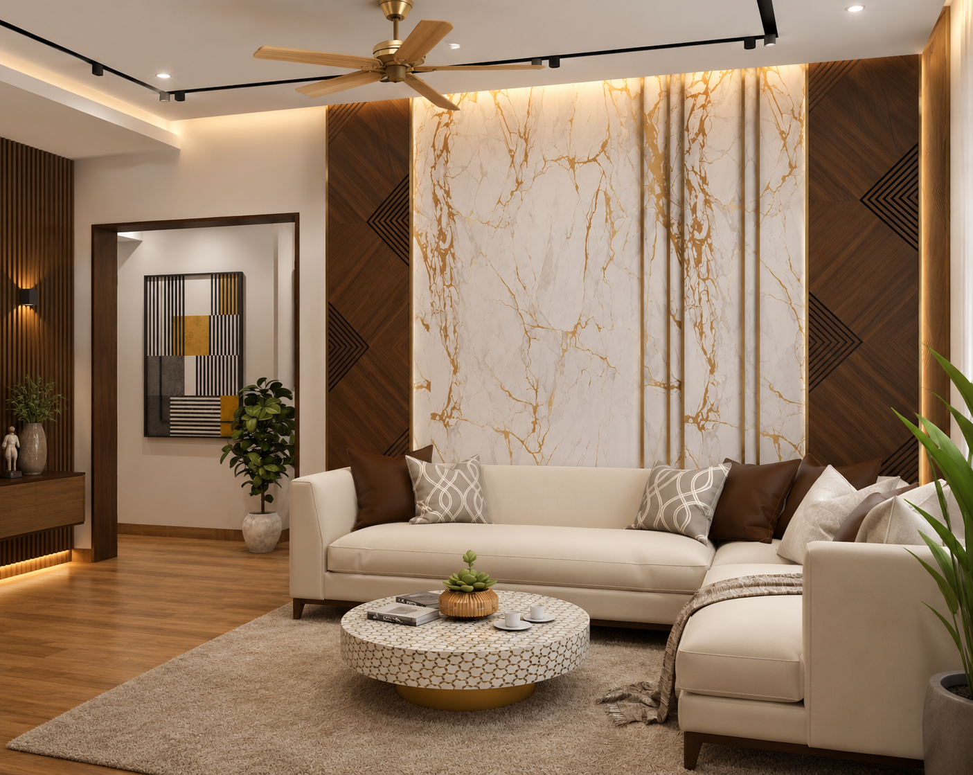 ChatGPT Image Aug 13, 2026, 06_52_14 PM Elegant Modern Living Room with Marble Accent Wall - Image 1