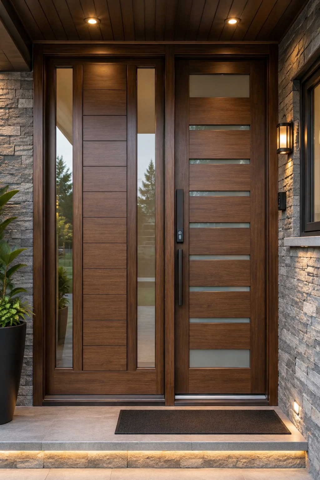 ChatGPT Image Aug 15, 2026, 04_09_20 PM Modern Wooden Main Door Design with Glass Accents - Image 1