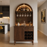 Elegant Wooden Home Bar Cabinet Design