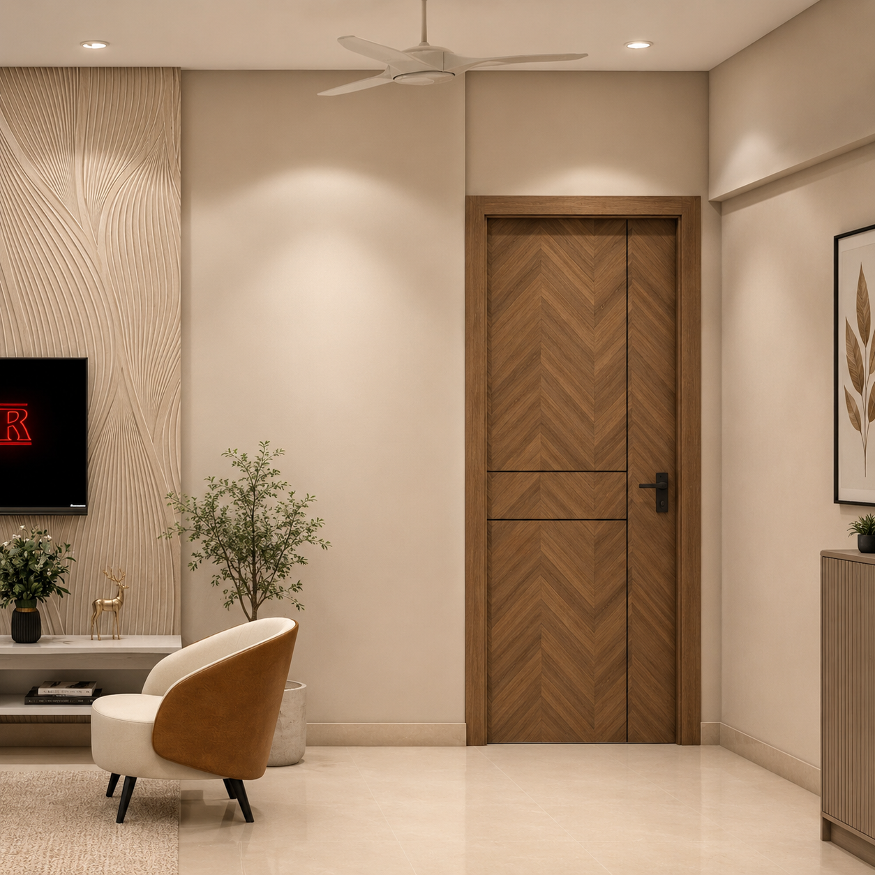 ChatGPT Image Aug 17, 2026, 12_57_08 PM Modern Chevron Wooden Door Design - Image 1