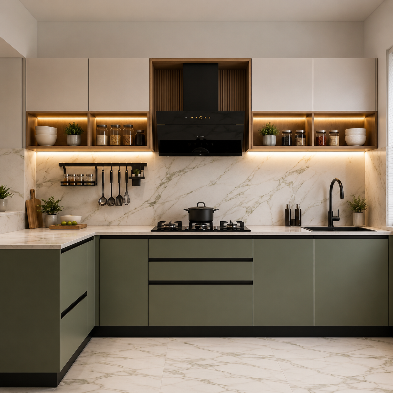 ChatGPT Image Aug 5, 2026, 02_57_02 PM A Modern Wood and Gray L-Shaped Kitchen Layout with a Marble Backsplash - Image 1