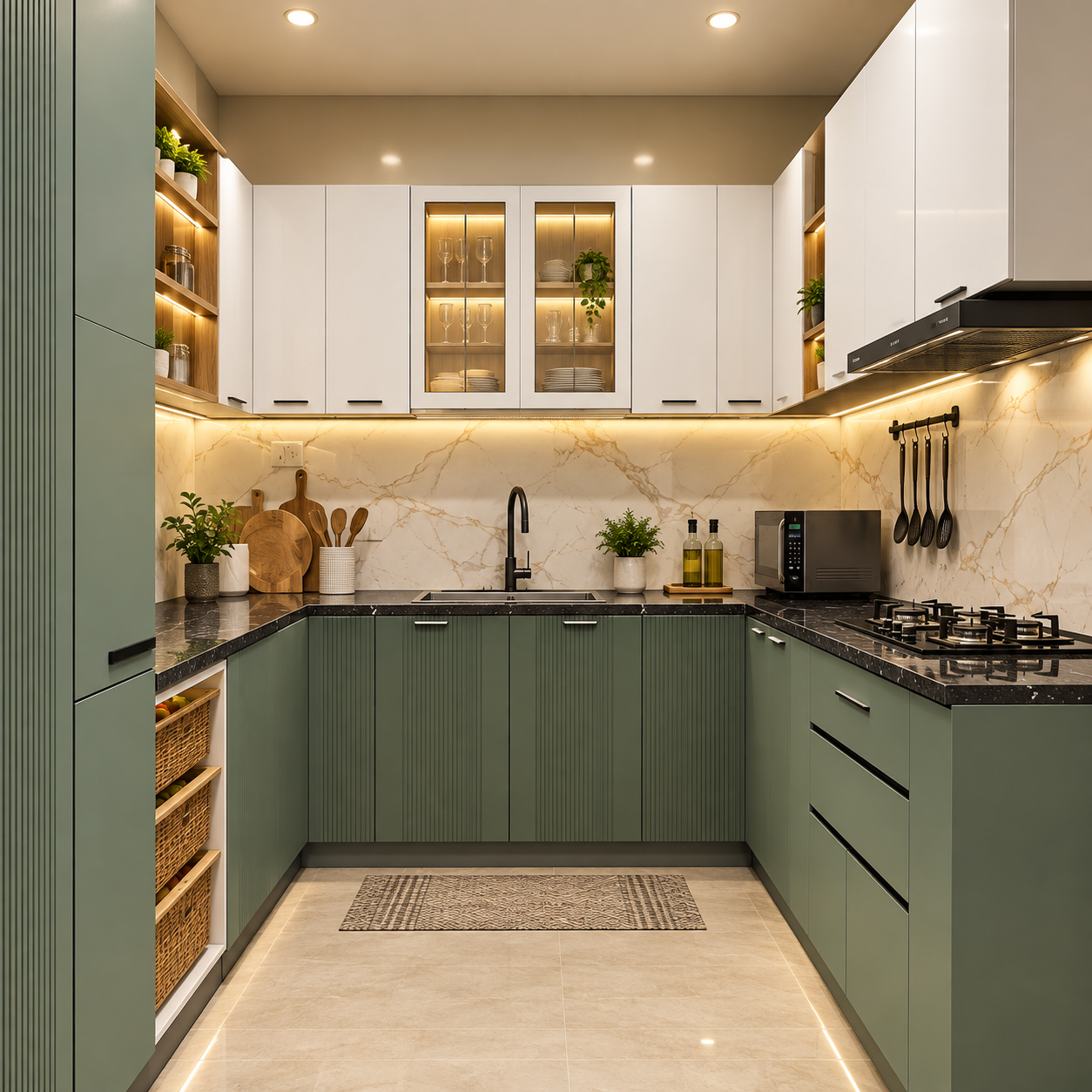 ChatGPT Image Aug 5, 2026, 12_59_04 PM A Modern U-Shaped Kitchen Layout in White and Caribe with Granite Surfaces - Image 1
