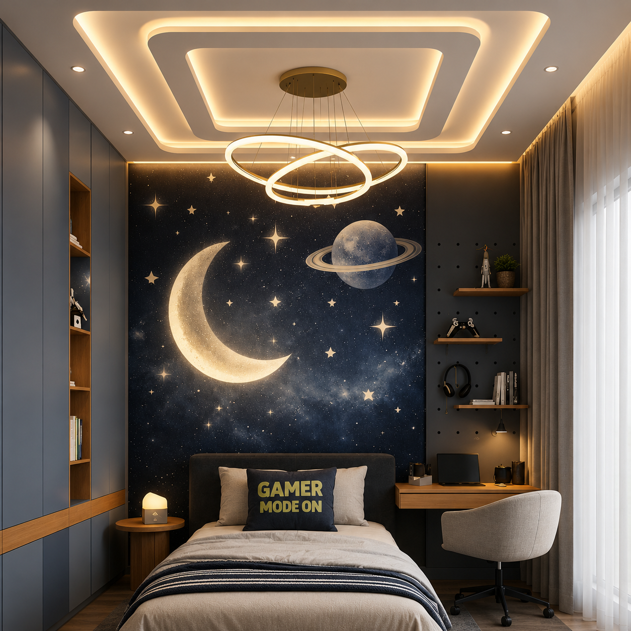 ChatGPT Image Aug 6, 2026, 02_27_26 PM Gypsum Single Layer Contemporary False Ceiling Design with Paint Finish - Image 1