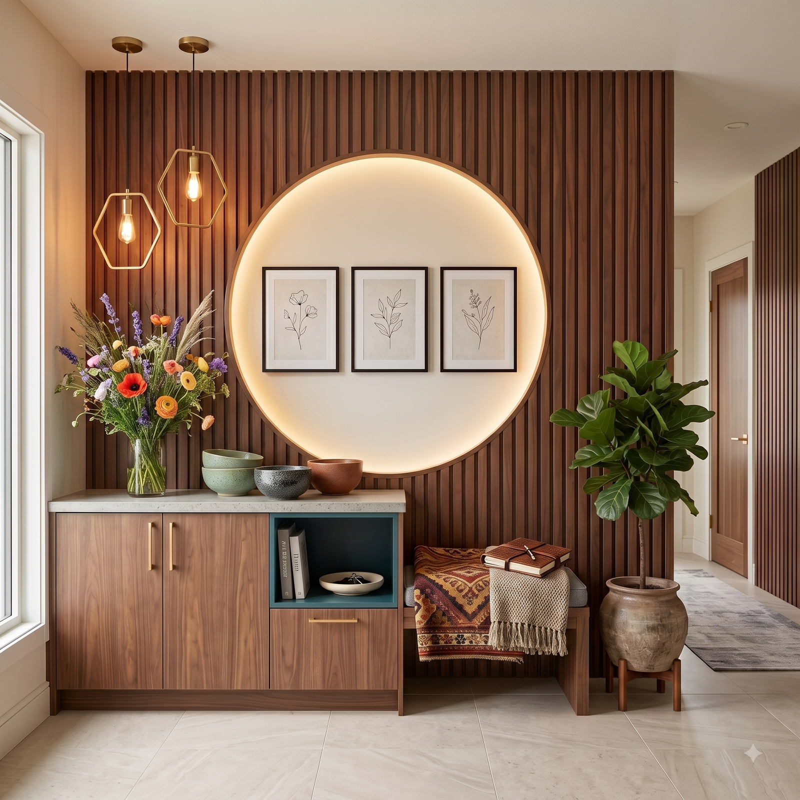 Gemini_Generated_Image_2s2ddz2s2ddz2s2d Contemporary Foyer Design with Seating Benchl - Image 1