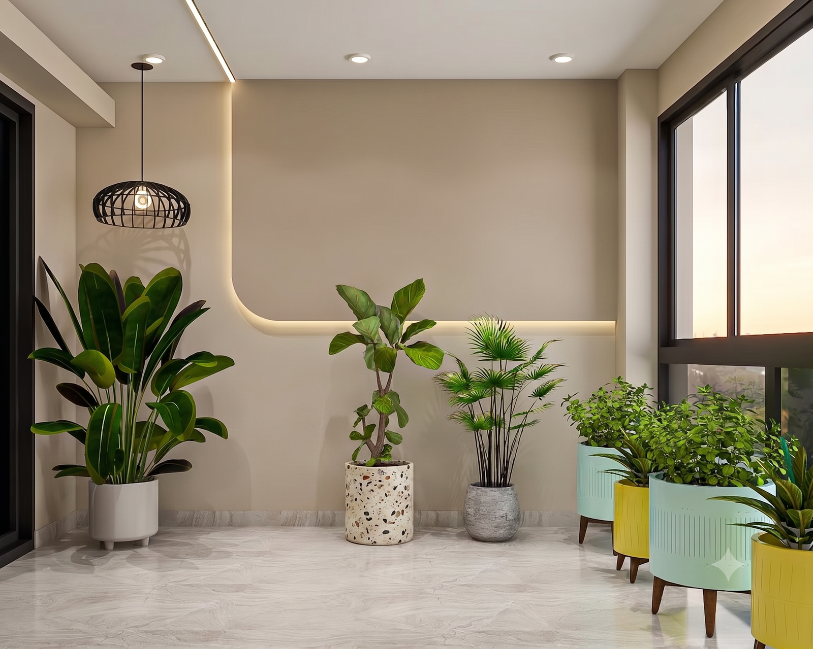 Gemini_Generated_Image_ox7rbsox7rbsox7r Modern Balcony Design with Soft Beige Sculptural Walls - Image 1