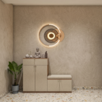 Modern Foyer Design with Futuristic Circular LED Wall